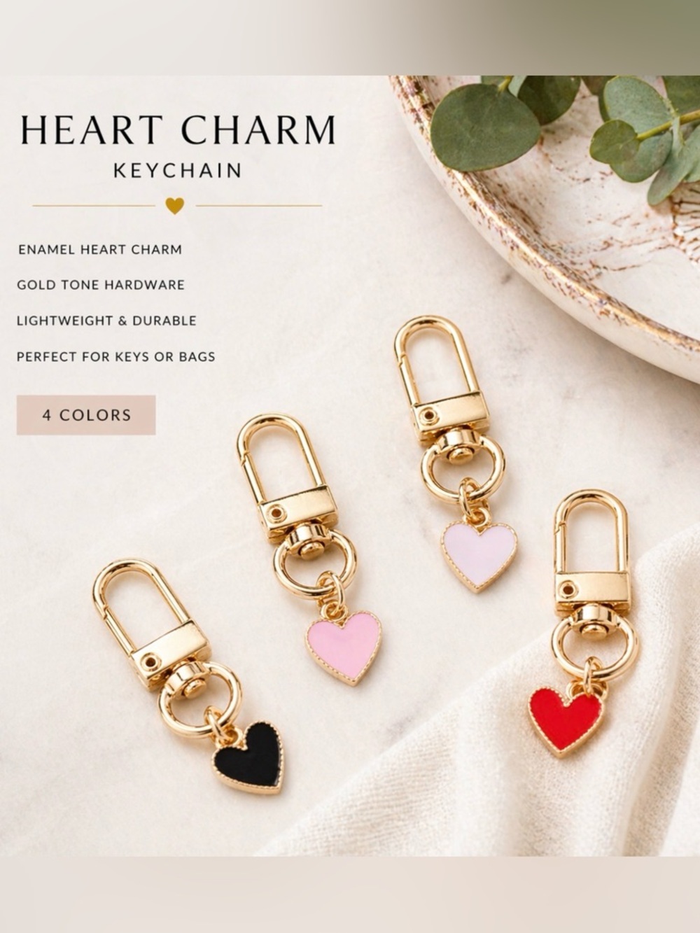 Valentine’s Day Heart Charm Key Chains